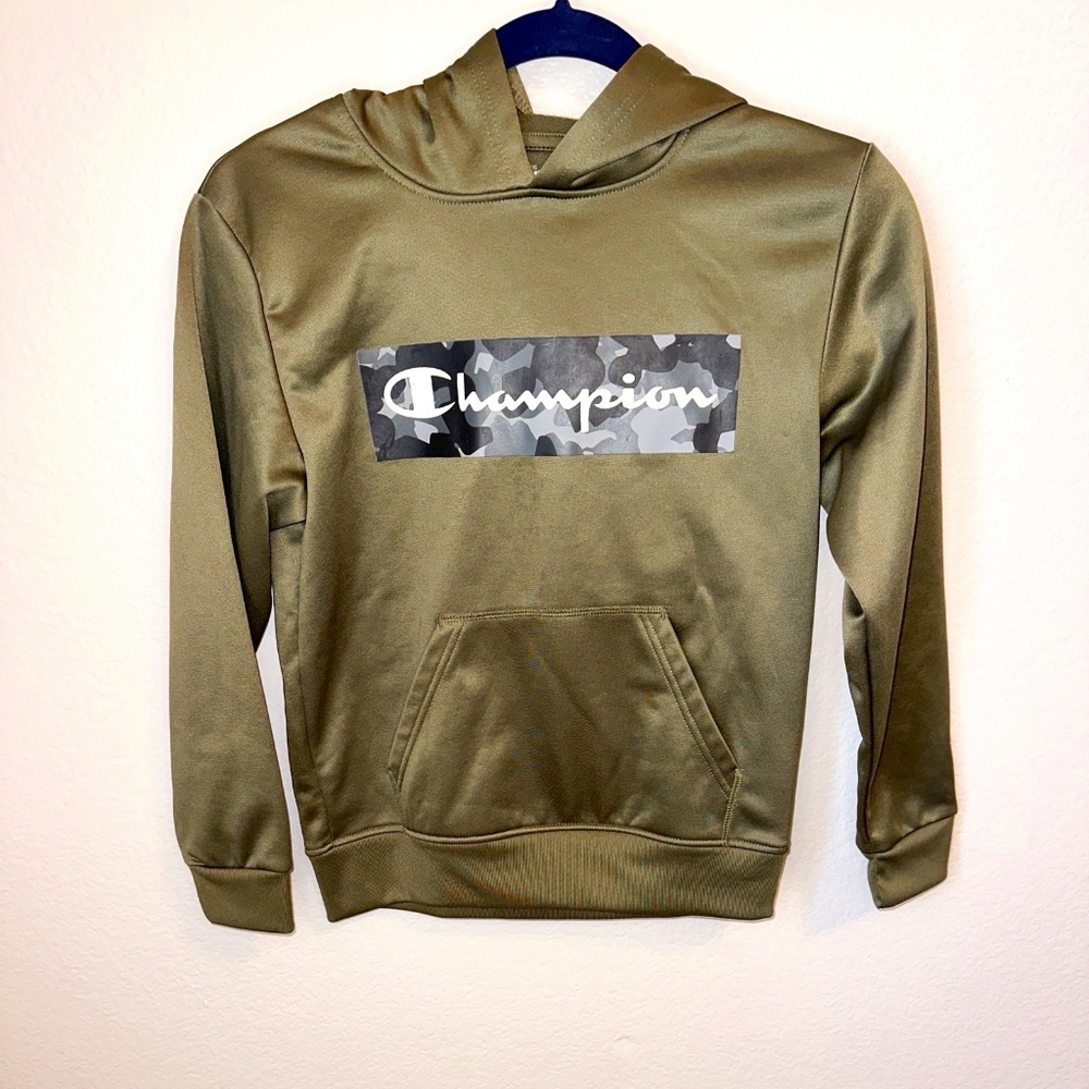 Army Green Champion Hoodie, Boys 10/12